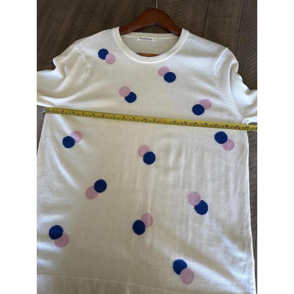 WoolOvers Organic Cotton & Wool Blend Ivory Polka Dot Crew Neck Sweater Medium - Picture 8 of 9